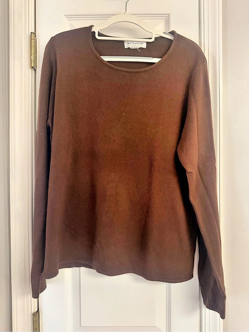 White Stag Long Sleeve Crewneck Tee Brown Long Sleeve Top